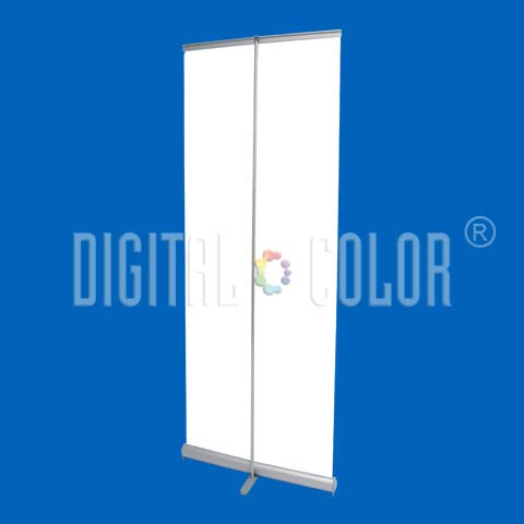 Roll Up Gray 0.85x2 mts Retráctil-Easy Pull Banner Stand 02