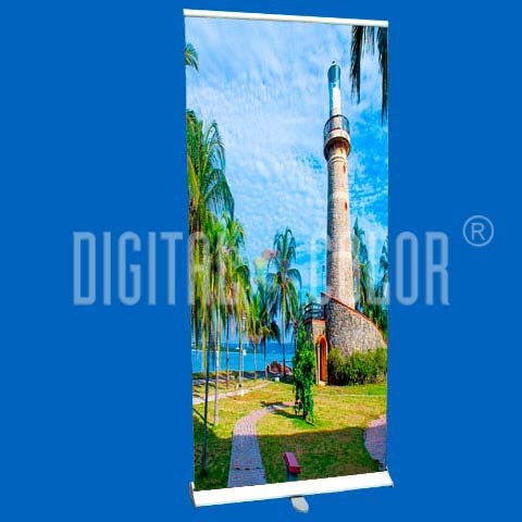 Roll Up Gray 0.85x2 mts Retráctil-Easy Pull Banner Stand 09