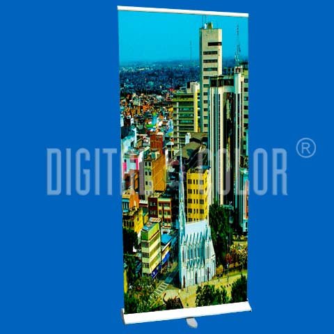 Roll Up Gray 0.85x2 mts Retráctil-Easy Pull Banner Stand 13