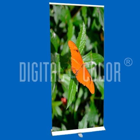 Roll Up Gray 0.85x2 mts Retráctil-Easy Pull Banner Stand 16