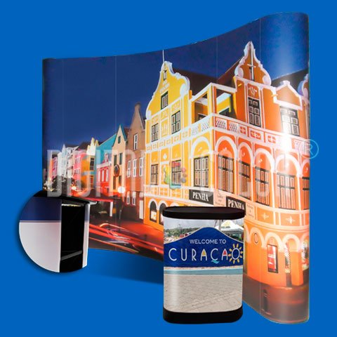 Wall Pop Up 3x4 curved Backing Publicitario Skyline